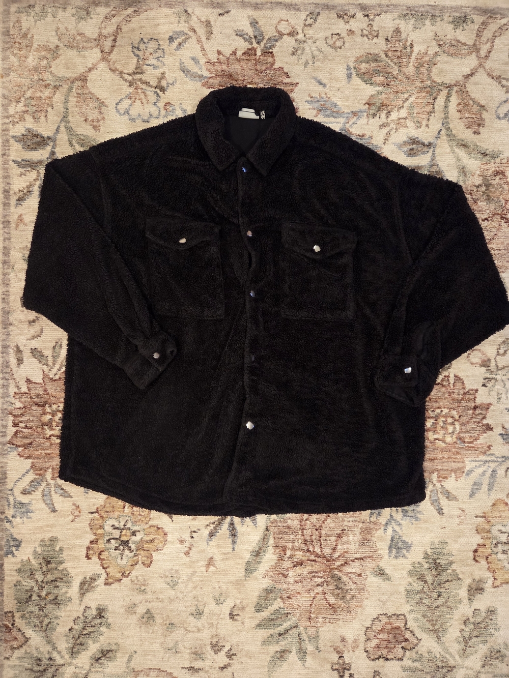 ASOS Black Fleece Shacket with Chest Pockets